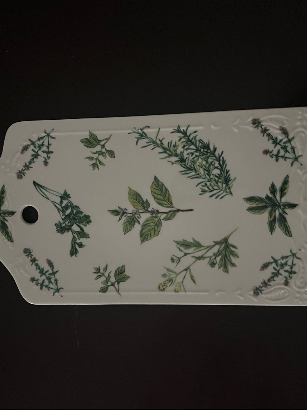 Andrea by Sadek Herb Pattern porcelain Serving Board
